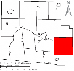 Location of Dudley Township, Hardin County, Ohio