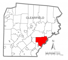 Map of Clearfield County, Pennsylvania highlighting Decatur Township