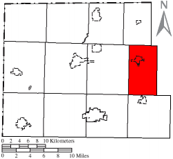 Location of Brady Township in Williams County
