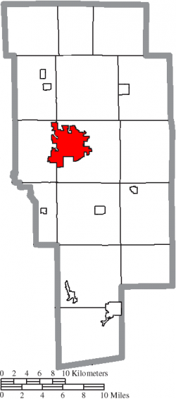 Location of Ashland in Ashland County