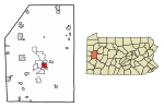 Location of Butler in Butler County, Pennsylvania.