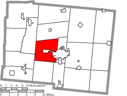 Location of Harrison Township in Logan County