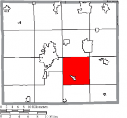 Location of East Union Township in Wayne County