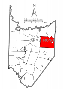 Map of Armstrong County, Pennsylvania highlighting Wayne Township