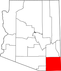 Map of Arizona highlighting Cochise County
