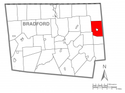 Map of Bradford County with Pike Township highlighted