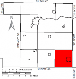 Location of Bartlow Township in Henry County
