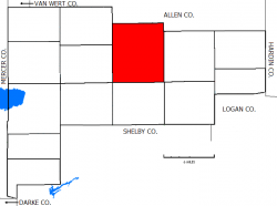 Location of Duchouquet Township in Auglaize County