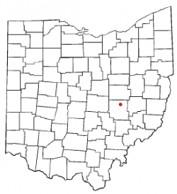 Location of Adamsville, Ohio