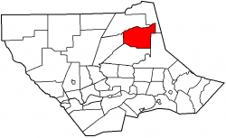 Map of Lycoming County, Pennsylvania highlighting Cascade Township