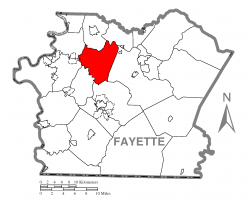 Location of Franklin Township in Fayette County