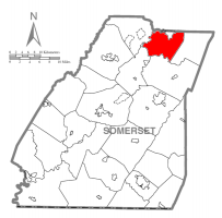 Map of Somerset County, Pennsylvania Highlighting Paint Township