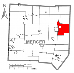 Location of Sandy Lake Township in Mercer County