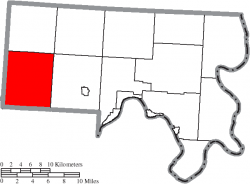Location of Salem Township in Meigs County