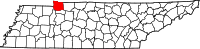 Map of Tennessee highlighting Stewart County