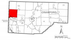 Location of Conneaut Township in Crawford County