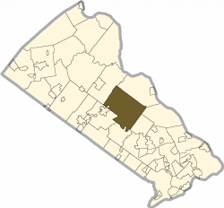 Location of Buckingham Township in Bucks County