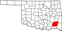 Map of Oklahoma highlighting Pushmataha County