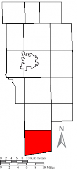 Location of Hanover Township in Ashland County