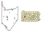 Location of Parker in Armstrong County, Pennsylvania.