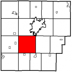 Location of Eagle Township in Hancock County