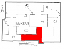 Map of McKean County, Pennsylvania highlighting Sergeant Township