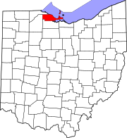 Map of Ohio highlighting Ottawa County