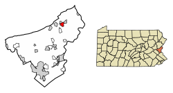 Location of Bangor in Northampton County, Pennsylvania.