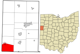 Location in Mercer County and the state of Ohio.