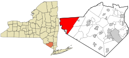 Location in  the state of New York and the US.