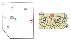 Location of Galeton in Potter County, Pennsylvania.