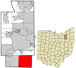 Location in Summit County and the state of Ohio