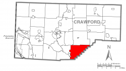 Location of Wayne Township in Crawford County
