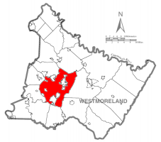 Map of Westmoreland County, Pennsylvania Highlighting Hempfield Township