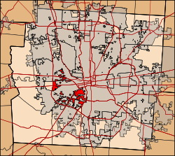 Location of Franklin Township in Franklin County.
