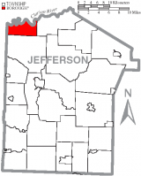 Map of Jefferson County, Pennsylvania Highlighting Barnett Township