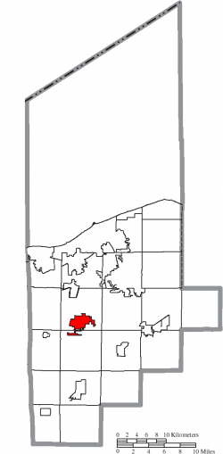 Location of Oberlin in Lorain County