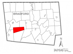 Map of Bradford County with Granville Township highlighted