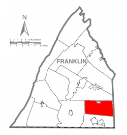 Map of Franklin County, Pennsylvania highlighting Quincy Township