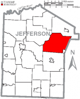 Map of Jefferson County, Pennsylvania Highlighting Washington Township