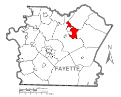Location of Connellsville Township in Fayette County