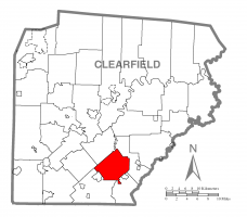 Map of Clearfield County, Pennsylvania highlighting Bigler Township