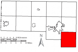 Location of Highland Township in Defiance County