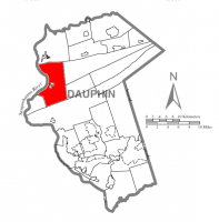 Map of Dauphin County, Pennsylvania highlighting Halifax Township