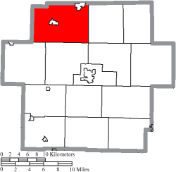 Location of Brown Township in Carroll County