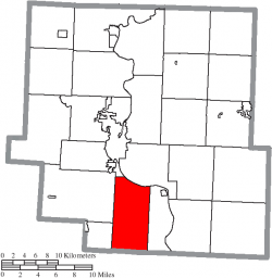 Location of Brush Creek Township in Muskingum County