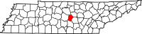 Map of Tennessee highlighting Cannon County