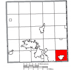 Location of Hubbard Township in Trumbull County