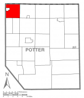 Map of Potter County, Pennsylvania highlighting Sharon Township