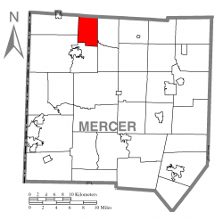 Location of Sugar Grove Township in Mercer County